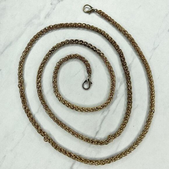 Gold Tone Chain Link Barrel Crossbody Purse Handbag Replacement Strap ✨ - Picture 1 of 12